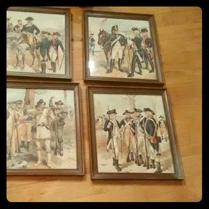 Set of 4 Antique Confederate Civil War Pictures